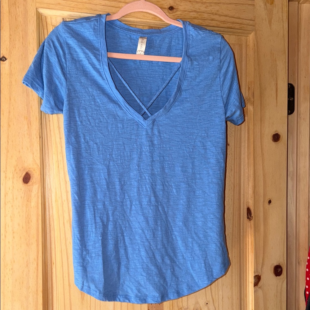 Altar'd State Sky Blue V-Neck Tee